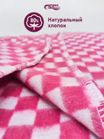 Одеяло байковое (80% хлопка) клетка красная
