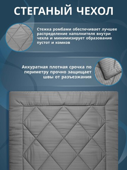 Одеяло для гостиницы Premium серое (наполнитель: лебяжий пух 300гр/м2, чехол: микрофибра, 100% пэ) в Санкт-Петербурге