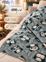 Одеяло полушерстяное Совушки 400гр (70% шерсти)