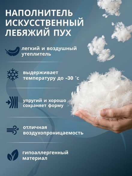 Одеяло для гостиницы Premium серое (наполнитель: лебяжий пух 300гр/м2, чехол: микрофибра, 100% пэ) в Санкт-Петербурге