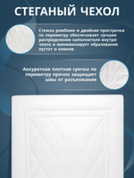 Одеяло для отеля (наполнитель: лебяжий пух 300гр/м2, чехол: сатин страйп, 100% хлопок)