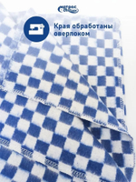 Одеяло байковое (80% хлопка) клетка синяя