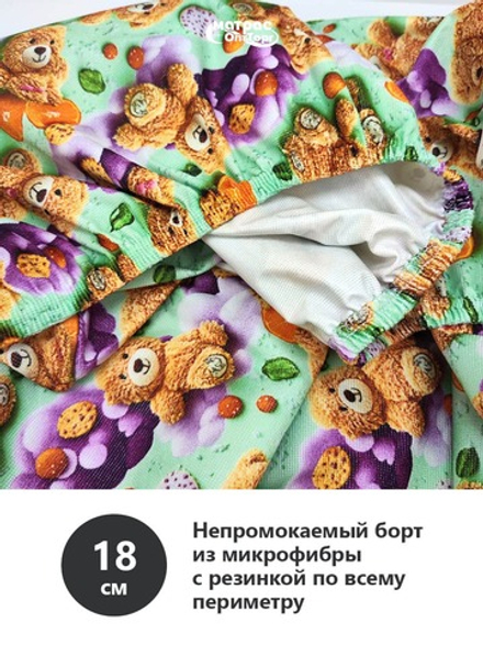Наматрасник детский непромокаемый Мулетон с бортом м/ф (Мишки) оптом в Санкт-Петербурге
